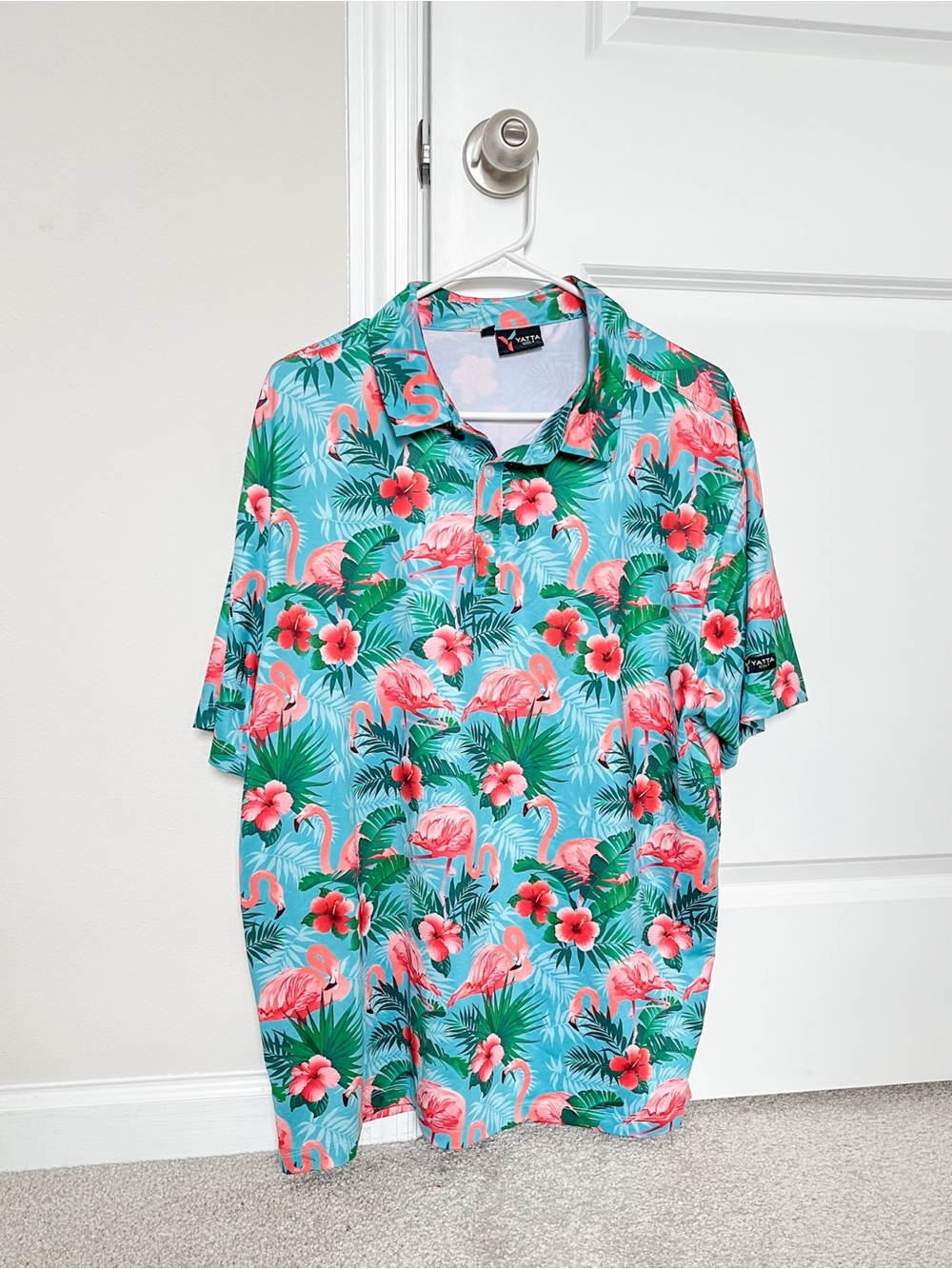 YATTA Golf | Flamingo Print | Polo Shirt 🦩